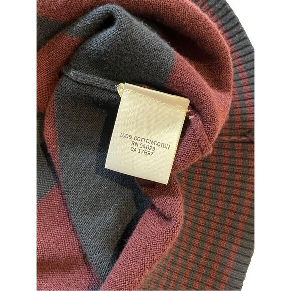 Banana Republic navy and red striped cotton v-neck  sweater - 2XL - Picture 7 of 7